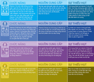 infographic các dấu hiệu thiếu vitamin theo từng loại

