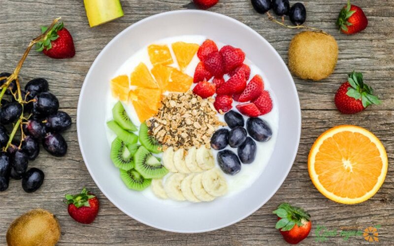 kết hợp trái cây và sữa